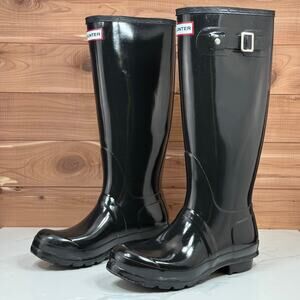 Hunter Original Gloss Tall Rain Boots Women's Black Women's Size US 6 M/ EU 38